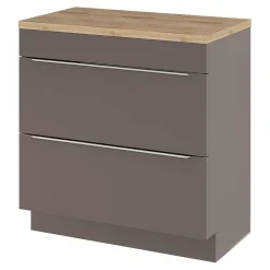 Plan de toilette GoodHome Hartland L. 80 cm chêne