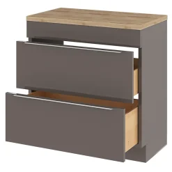 Plan de toilette GoodHome Hartland L. 80 cm chêne
