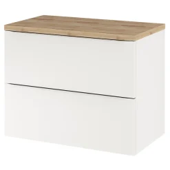 Plan de toilette GoodHome Hartland L. 80 cm chêne