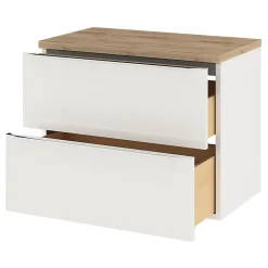 Plan de toilette GoodHome Hartland L. 80 cm chêne