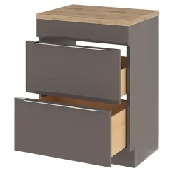 Plan de toilette GoodHome Hartland L. 60 cm chêne