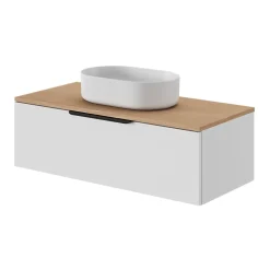 Plan de toilette L.100 x l.45 x ép.18 cm effet chêne Kentia