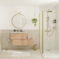 Plan de toilette L.100 x l.45 x ép.18 cm effet chêne Kentia