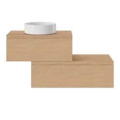 Plan de toilette L.100 x l.45 x ép.18 cm effet chêne Kentia