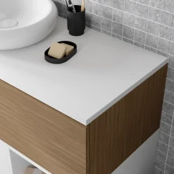 Plan de toilette L.120 x l.45 x ép.18 cm blanc mat Kentia