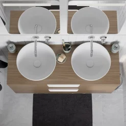 Plan de toilette L.60 x l.45 x ép.2 cm effet marbre noir Cadélia