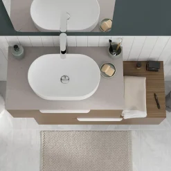 Plan de toilette L.100 x l.45 x ép.2 cm, effet granite gris, Cadélia