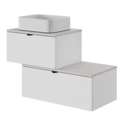 Plan de toilette L.80 x l.45 x ép.1,8 cm, beige cachemire, Kentia