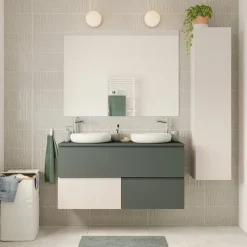 Plan de toilette L.120 x l.45 x ép.18 cm vert forêt mat Kentia