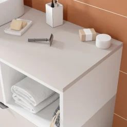 Plan de toilette L.120 x l.45 x ép.1,8 cm beige cachemire Kentia