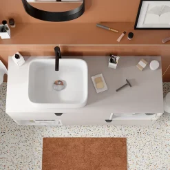 Plan de toilette L.120 x l.45 x ép.1,8 cm beige cachemire Kentia