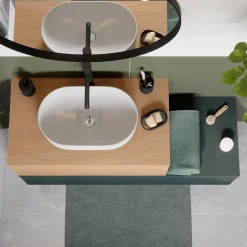 Plan de toilette L.80 x l.45 x ép.18 cm effet chêne Kentia