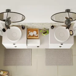 Plan de toilette L.60 x l.45 x ép.1,8 cm, beige cachemire, Kentia