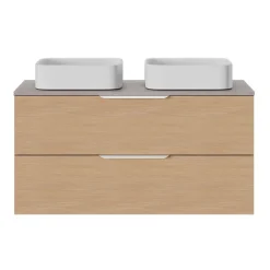 Plan de toilette L.120 x l.45 x ép.2 cm effet granite gris Cadélia