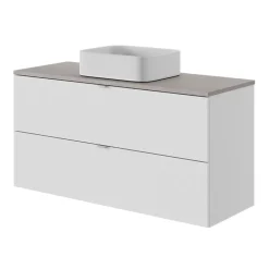 Plan de toilette L.120 x l.45 x ép.2 cm effet granite gris Cadélia