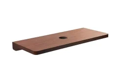 Plan de toilette noyer pour vasque ou lavabo à poser 100x50 trou central de bonde d'évacuation pré-percé SANINDUSA Emma 100 noyer
