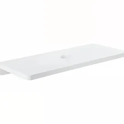 Plan de toilette noyer pour vasque ou lavabo à poser 120x50 trou central de bonde d'évacuation pré-percé SANINDUSA Emma 120 noyer
