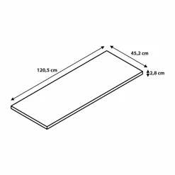 Plan de toilette placage chêne L.120,4 x l.45,2 x ép.2,8 cm, GoodHome Perma