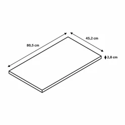 Plan de toilette placage chêne L.80,4 x l.45,2 x ép.2,8 cm, GoodHome Perma
