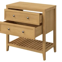 Plan de toilette placage chêne L.80,4 x l.45,2 x ép.2,8 cm, GoodHome Perma