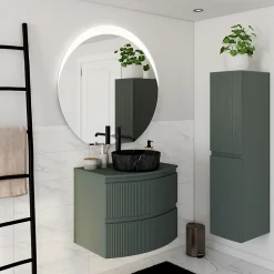 Plan de toilette pour vasque à poser Vague kaki mat 69,4 cm