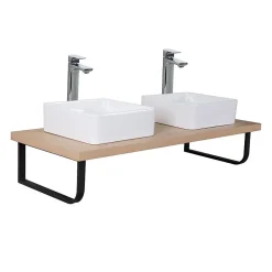 Plan de toilette suspendu pour vasque WILL - 120 cm avec équerres noires