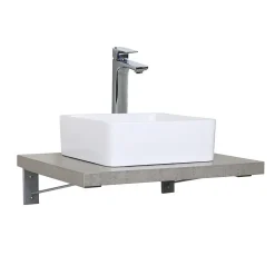 Plan de toilette suspendu 60cm WILL avec équerres invisibles