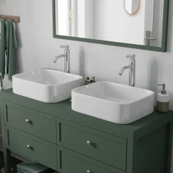 Plan de toilette vert mat L.120,4 x l.45,2 x ép.2,8 cm, GoodHome Perma