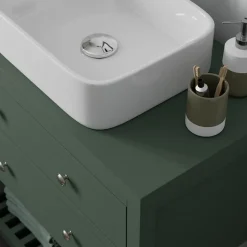 Plan de toilette vert mat L.80,4 x l.45,2 x ép.2,8 cm, GoodHome Perma