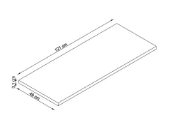 Plan de toilette 121x49x3 cm T-BATH hydrofuge placage frêne naturel