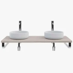 Plan de toilette 121x49x3 cm T-BATH hydrofuge placage frêne naturel