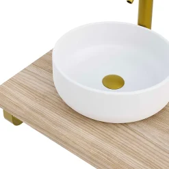Plan de toilette 121x49x3 cm T-BATH hydrofuge placage orme naturel