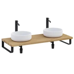 Plan de toilette 121x49x3 cm T-BATH hydrofuge placage chêne naturel