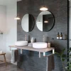 Plan de toilette 121x49x3 cm T-BATH hydrofuge placage frêne naturel avec supports chromés