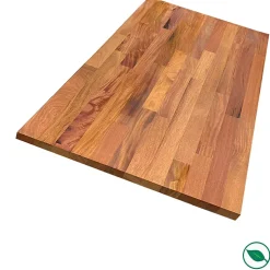 Plan de travail acajou massif huilé lamellé collé abouté 2000 x 650 x 36 mm