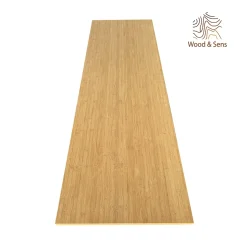 Plan de travail bois massif Bambou Naturel lamellé collé L.250 x P.65 cm, Ep.26 mm
