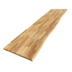 Plan de travail Chêne massif bord naturel huilé L.250 x l.65 cm, Ep.36 mm