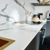 Plan de travail compact aspect marbre blanc GoodHome Nepeta L.300 x l.62 x Ép.1,2 cm