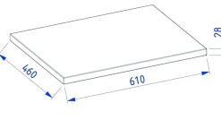 Plan de travail en bois chêne massif naturel 60 cm pour meuble de salle de bain