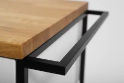 Plan de travail en bois chêne massif naturel 60 cm pour meuble de salle de bain