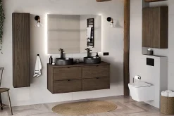 Plan de travail pour meuble de salle de bain TERRA VILLA coloris noyer foncé 60 cm