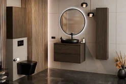 Plan de travail pour meuble de salle de bain TERRA VILLA coloris noyer foncé 80 cm