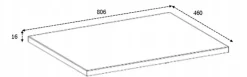 Plan de travail pour meuble de salle de bain VENA FLOW chêne Craft 80 cm
