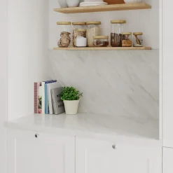 Plan de travail stratifié effet soft quartz GoodHome Kala L.300 x Ép.3,8 cm