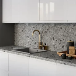 Plan de travail stratifié décor ceppo gris GoodHome Berberis L.300 x Ép.3,8 cm