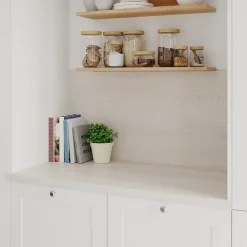 Plan de travail stratifié aspect bois blanc GoodHome Kabsa L.300 x l.62 x Ép.3,8 cm