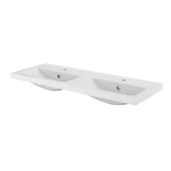 Plan double vasque blanc GoodHome Nira 100 cm