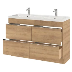Plan double vasque en résine blanc GoodHome Mila 120 cm