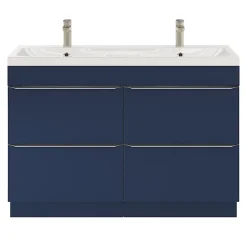 Plan double vasque en résine blanc GoodHome Mila 120 cm