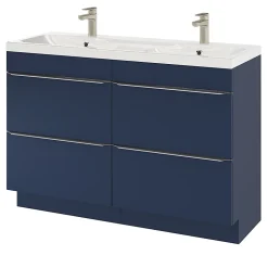 Plan double vasque en résine blanc GoodHome Mila 120 cm